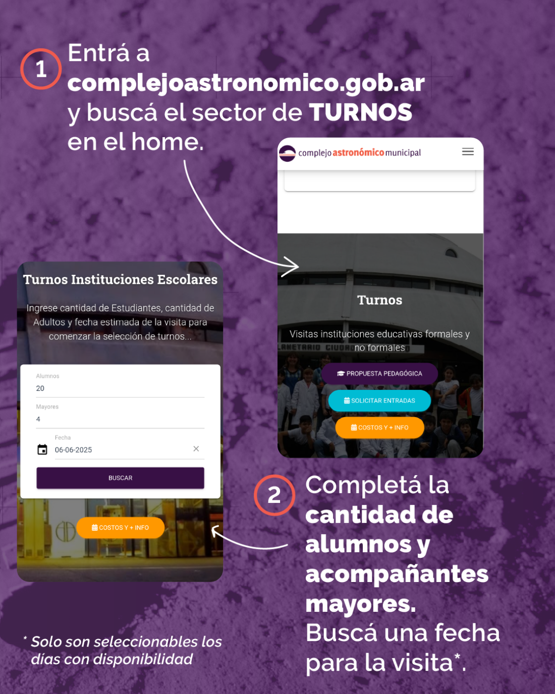 Información sobre visitas para instituciones educativas y grupalidades - 1